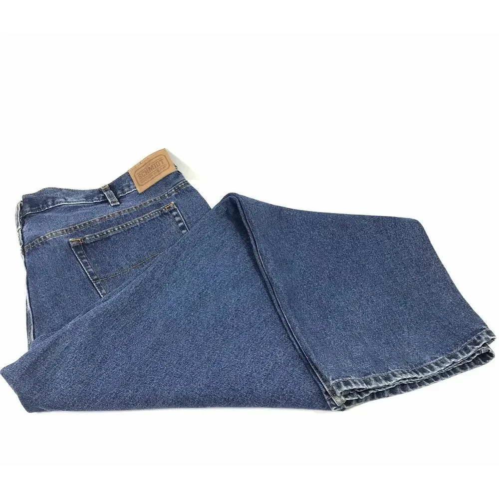 Schmidt Jeans Mens 44 x 33 Straight ‎ Medium Wash Denim Workwear